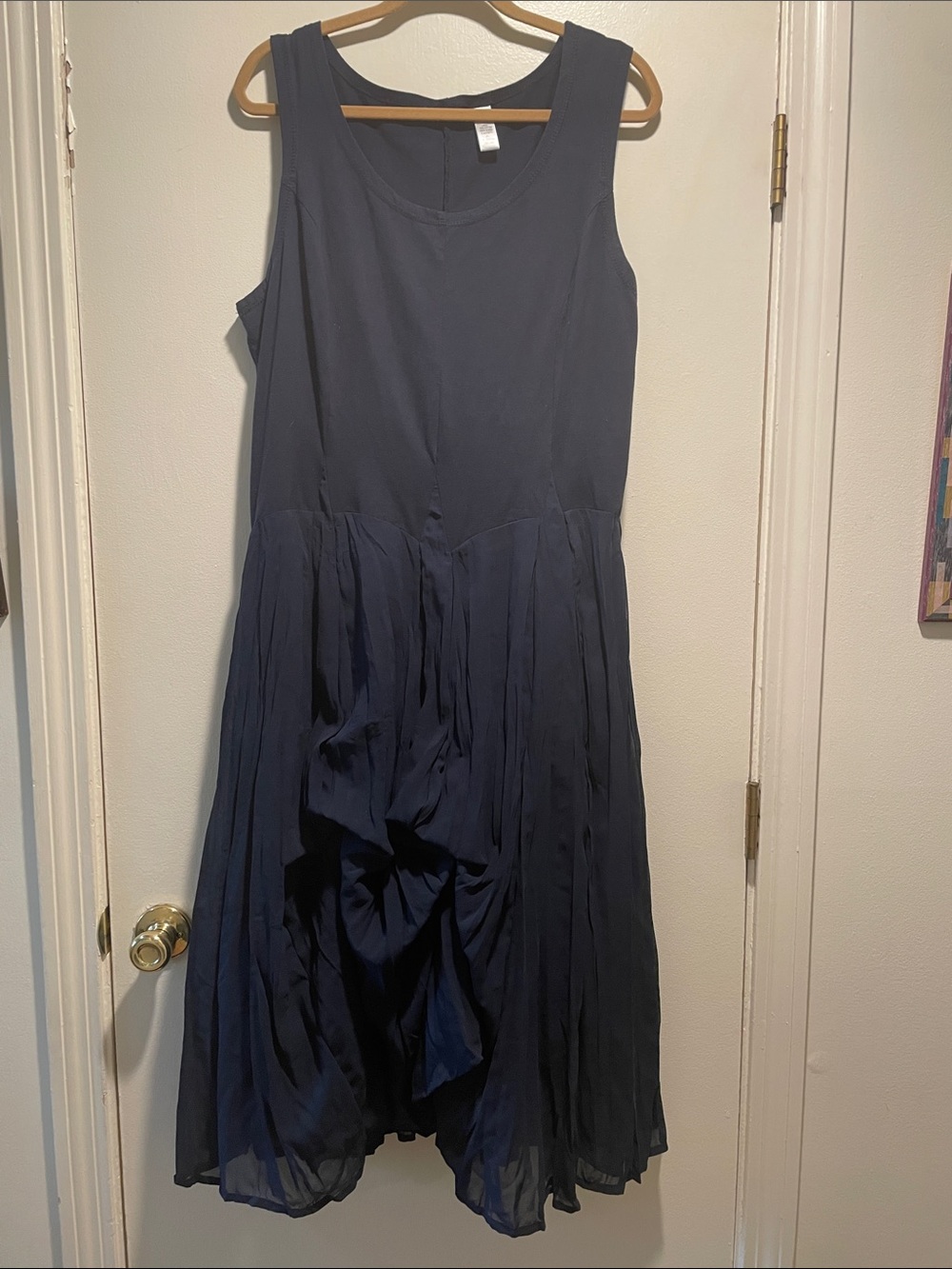 Luna Luz Sleeveless Navy Maxi Adjustable Lagenlook Ethereal Dress